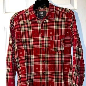 H&M LOGG plaid knitted button down
